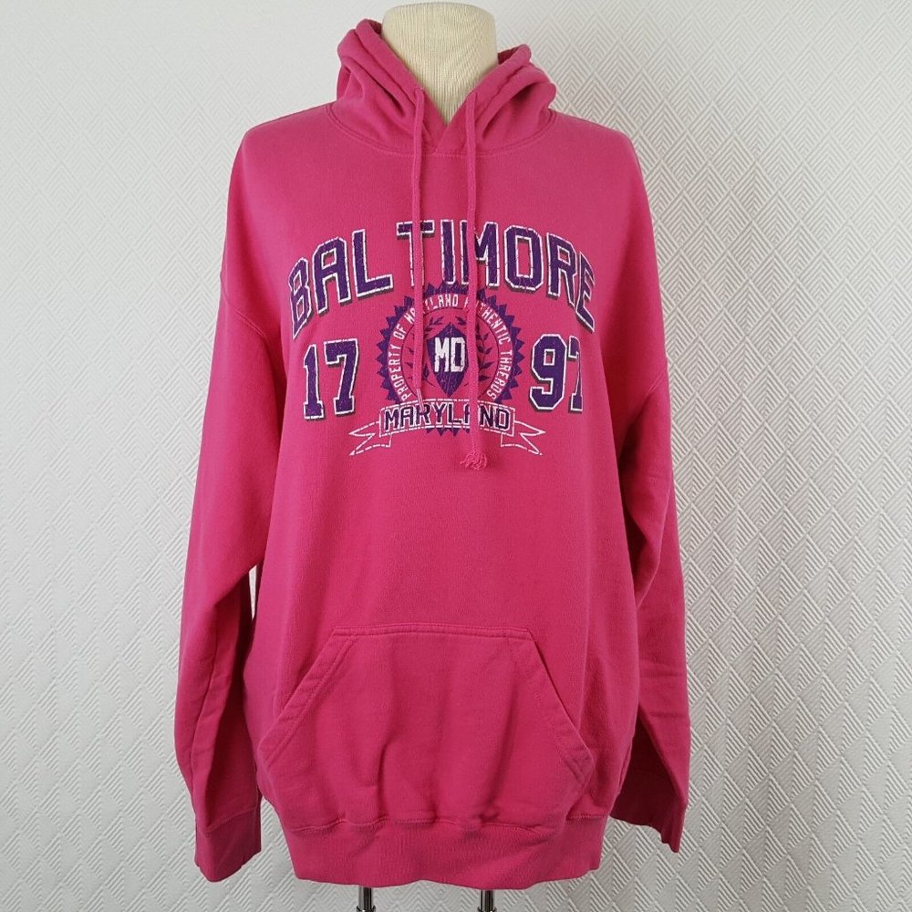 Point Sportswear Womens Hoodie Sweatshirt Pink Baltimore Maryland Size XL